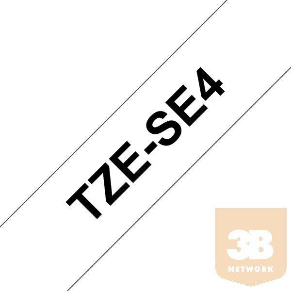 BROTHER Festékszalag TZe-SE4, Fehér alapon Fekete, Biztonsági szalag, 18mm
0.7", 8 méter