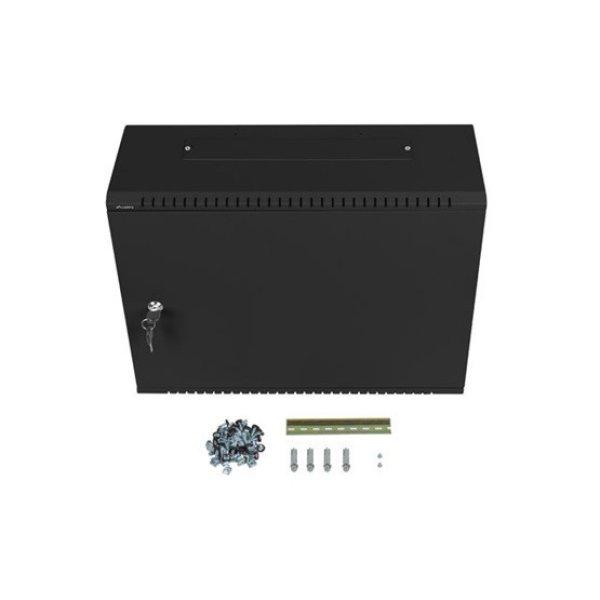 Lanberg rack szekrény 19" fali 4U+3U/540x200 alacsony profil, fekete
(összeszerelve)