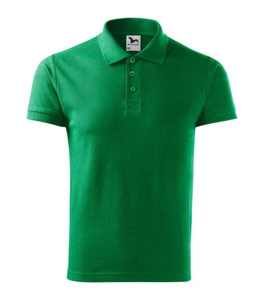 MALFINI Férfi galléros póló Cotton - Középzöld | XXL