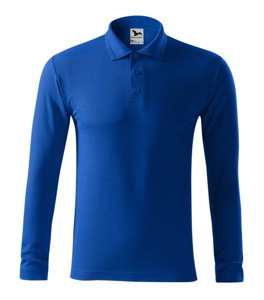 MALFINI Férfi hosszú ujjú galléros póló Pique Polo LS - Királykék | XXXL