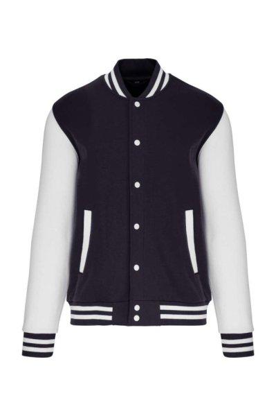 Uniszex vastag patentos pulóver, Kariban KA497, Navy/White-2XL