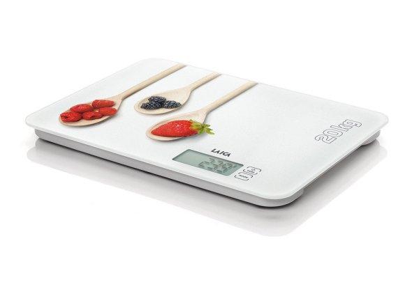 LAICA KS5020 extra nagy kapacitású és méretű, 30 x 22 cm fehér digitális
konyhai mérleg 20 kg méréshatárral, 5 g lépésközzel, TARA funkcióval,
LCD kijelzővel
