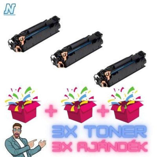 3+3DB-os PAKK, HP -hez, ►3DB CE285A / Canon-hoz CRG-725 / CRG-712 (CB435A,
CB436A) UTÁNGYÁRTOTT toner◄ +3 db MEGLEPETÉS (3x~2000 oldalas)