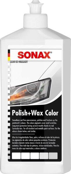 Autópolír és viasz, fehér 500 ml Sonax Polish & Wax Color NanoPro