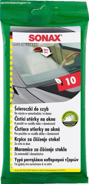 Üvegtisztító kendő tasakban 10db-os, Sonax