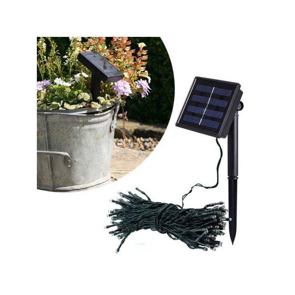 100 LED-es napelemes kerti fényfüzér-10 méteres #Színes