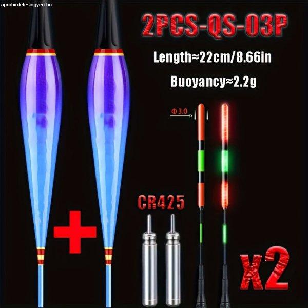 2db elektronikus LED úszó, jól látható éjszakai horgászúszó