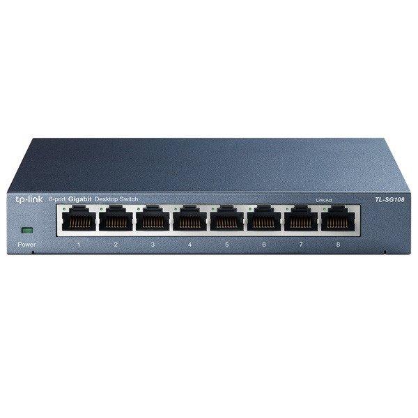 tp-link TL-SG108, 8 port Gigabit Desktop Switch, 8x 10/100/1000M RJ45 ports,
supports IGMP, steel case