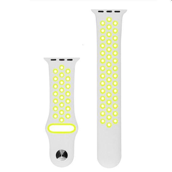 Szilikonos sportos óraszíj COTEetCI  Apple Watch 38/40/41mm,
szürke/sárgászöld