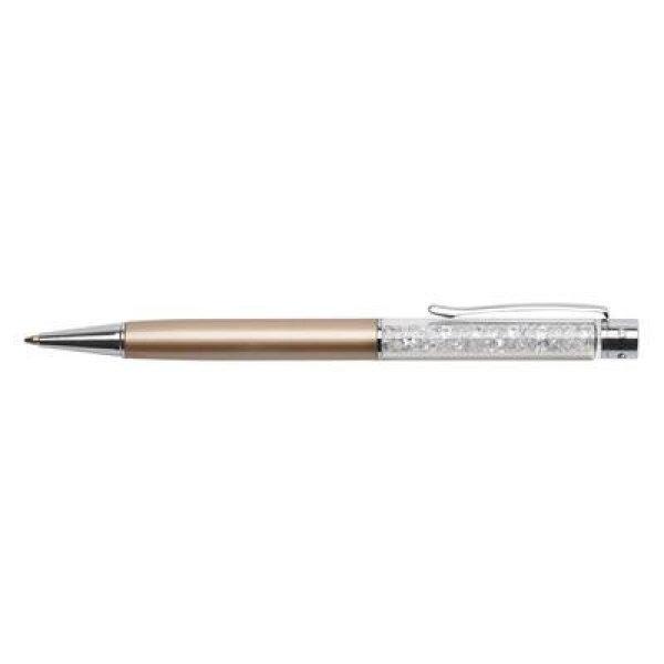 Golyóstoll, arany, felül fehér SWAROVSKI® kristállyal töltve, 14 cm, ART
CRYSTELLA®