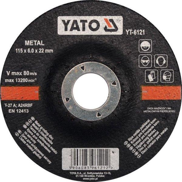 YT-6121 Tisztítókorong 115x6,0x22mm