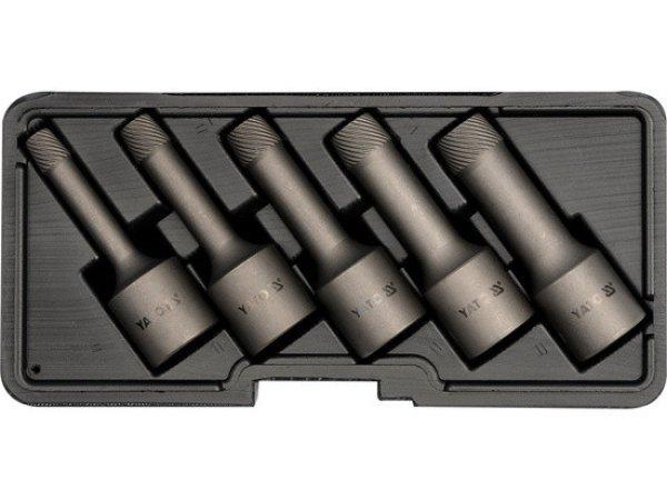 YT-0624 Törtcsavar kiszedő készlet 5 részes 1/2"