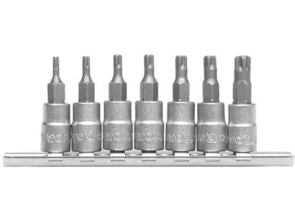 YT-0461 Torx bithegy készlet dugófejjel 1/4" speciál 7 részes
(TS10-15-20-25-27-30-40)