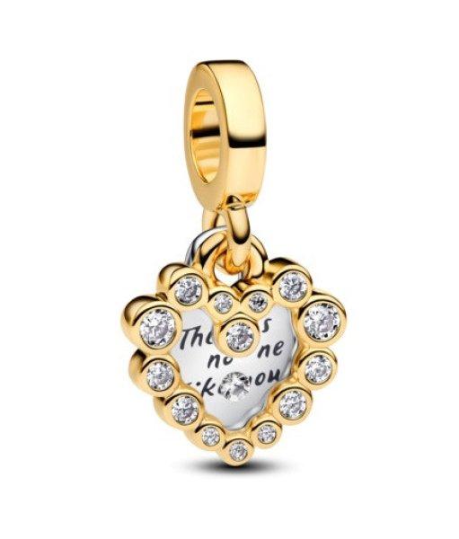 Pandora Bájos bicolor medál Csillogó szív ME Shine 763765C01