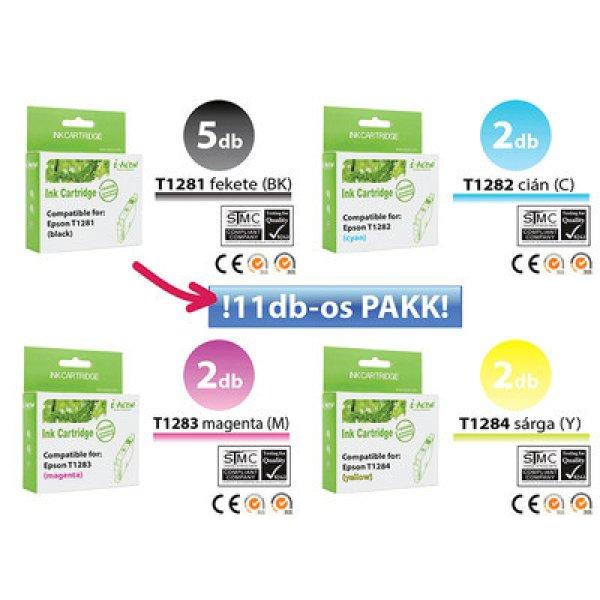 ►11db-os Epson -hoz T128x utángyártott tintapatron irodaPAKK (≈3300oldal)