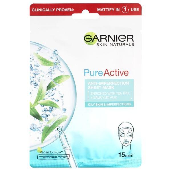 Garnier Hidratáló szövetmaszk a tökéletlenségek ellen, teafával és
szalicilsavval dúsítva Skin Naturals Pure Active 23 g