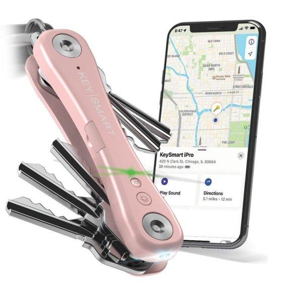 KeySmart iPro  Apple Find My - kulcstartó - rózsaszín