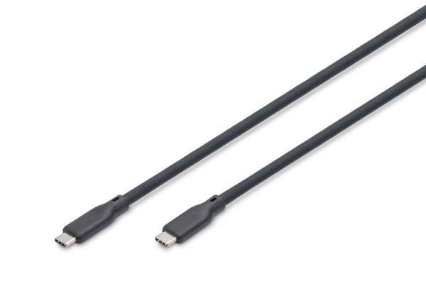 Digitus USB Silicone connection cable USB-C to USB-C USB 4.0 Gen3 40G 240W 8K 1m
Black