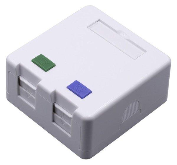 Nestron Keystone fali aljzat, felületre szerelhető; 2 portos; árnyékolatlan;
90°/180° keystone kompatibilis