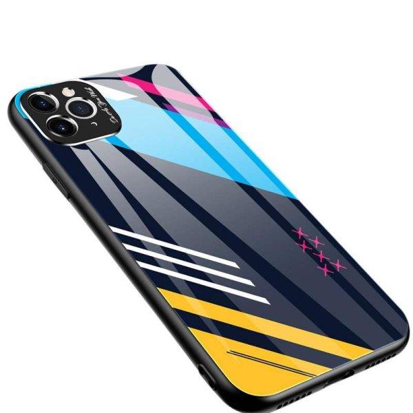 Színes üveg tok tartós edzett üveg tempered glass lap és a kamera
telefontok iPhone 11 Pro Max minta 2 telefontok