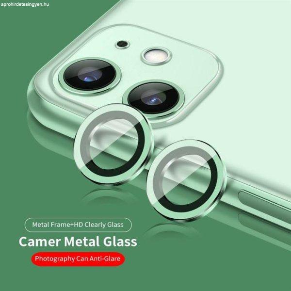 Apple iPhone 11 Pro/11 Pro Max Lito S+ 3D Fém Kamera Védő Üvegfólia - Zöld