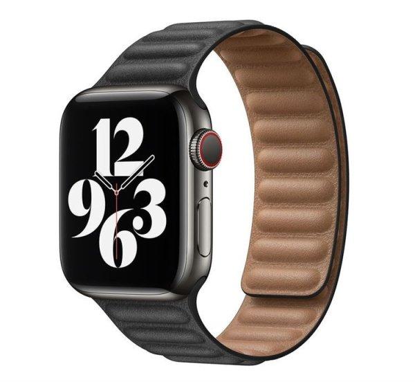 Apple iWatch Devia Elegant Leather Two-Tone 38/40/41mm óraszíj - Fekete