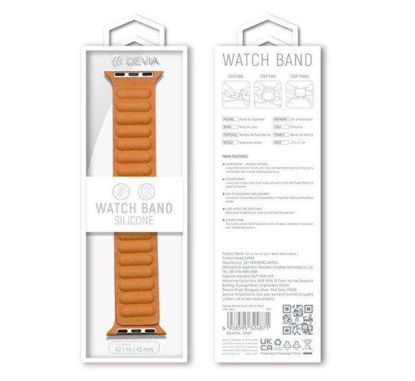 Apple iWatch Devia Elegant Leather Two-Tone 38/40/41mm óraszíj - Sárga