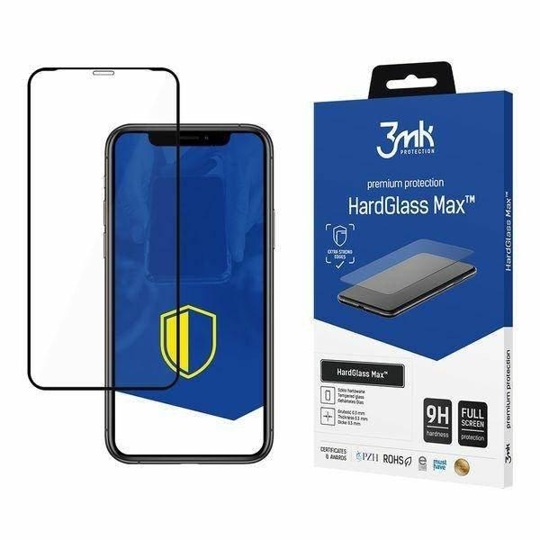 3MK HardGlass Max iPhone Xs fekete teljes képernyős üveg kijelzővédő
fólia