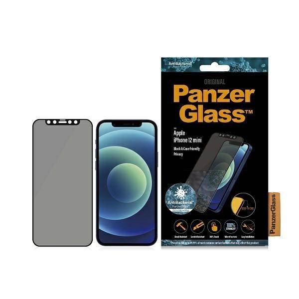 PanzerGlass E2E Super+ iPhone 12 Mini tokbarát antibakteriális
mikrofraktúrás Privacy fekete kijelzővédő fólia