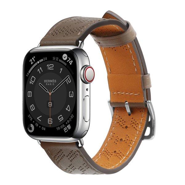 Bőr csereszíj Apple Watch SE, 9, 8, 7, 6, 5, 4, 3, 2, 1 (41, 40, 38 mm)
sötétbarna