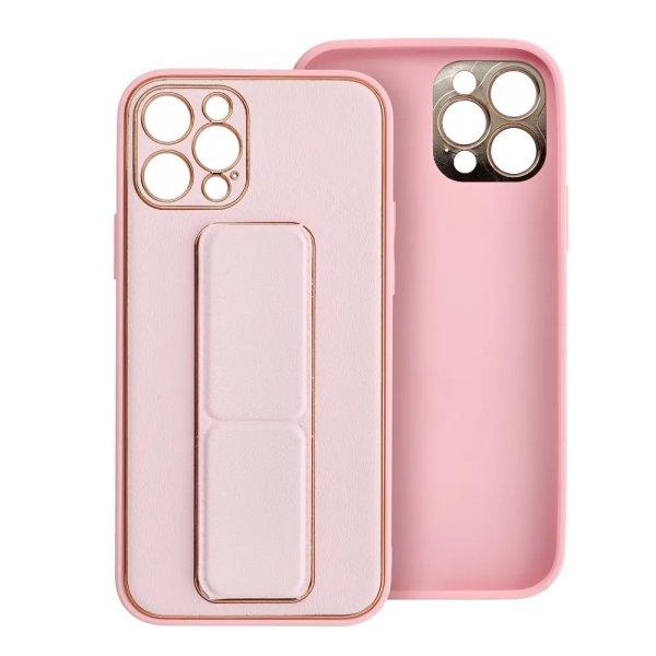 iPhone 14 Pro Max (6,7") hátlap tok, műbőr tok, kitámasztható,
rózsaszín, Leather