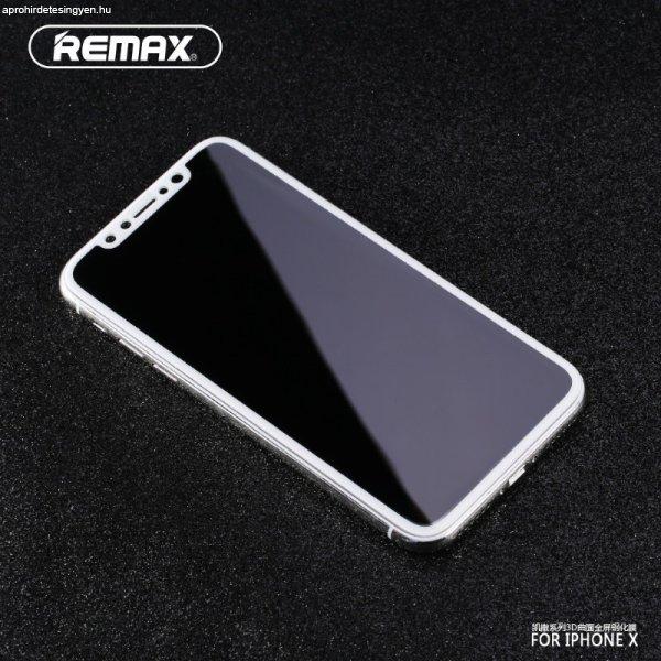 iPhone X / XS / 11 Pro (5,8") előlapi üvegfólia, 3D, fehér, Remax GL-04