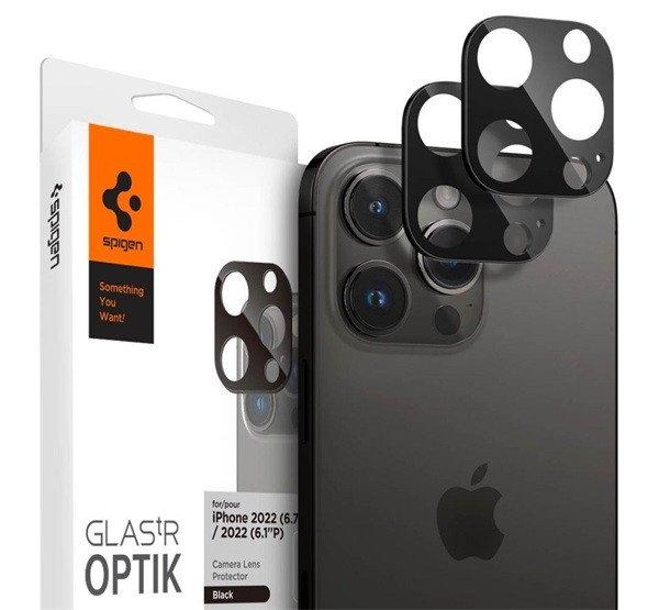 SPIGEN OPTIK kameravédő üveg 2db (lekerekített szél, karcálló, 9H) FEKETE
Apple iPhone 14 Pro, Apple iPhone 14 Pro Max