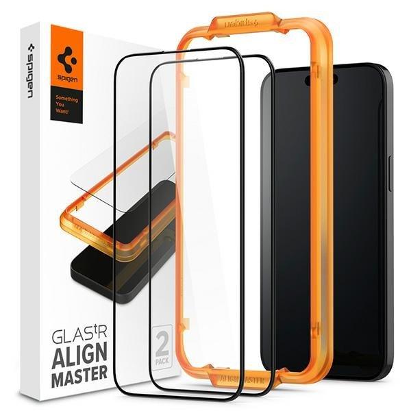 Spigen Alm Glass FC iPhone 15 Pro Max 6.7" 2 db edzett üveg fekete keretes
AGL06875