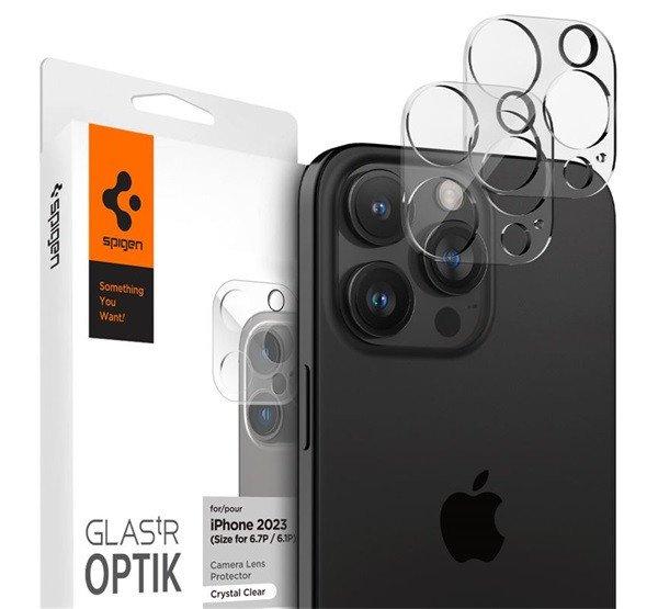 SPIGEN OPTIK kameravédő üveg 2db (9H) ÁTLÁTSZÓ Apple iPhone 15 Pro Max,
iPhone 15 Pro