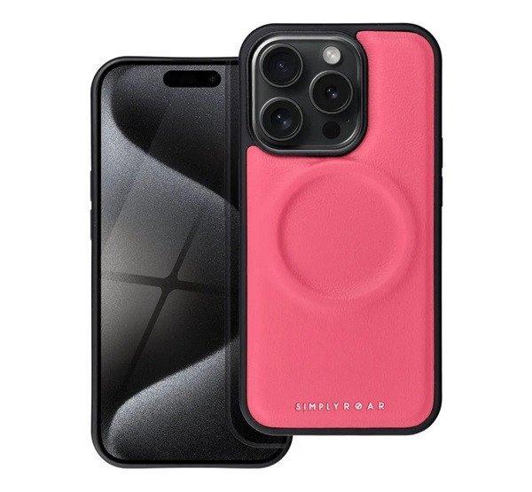 ROAR MAG MORNING szilikon telefonvédő (ECO bőr hatású, mikrofiber plüss
belső, MagSafe) RÓZSASZÍN Apple iPhone 15 Pro