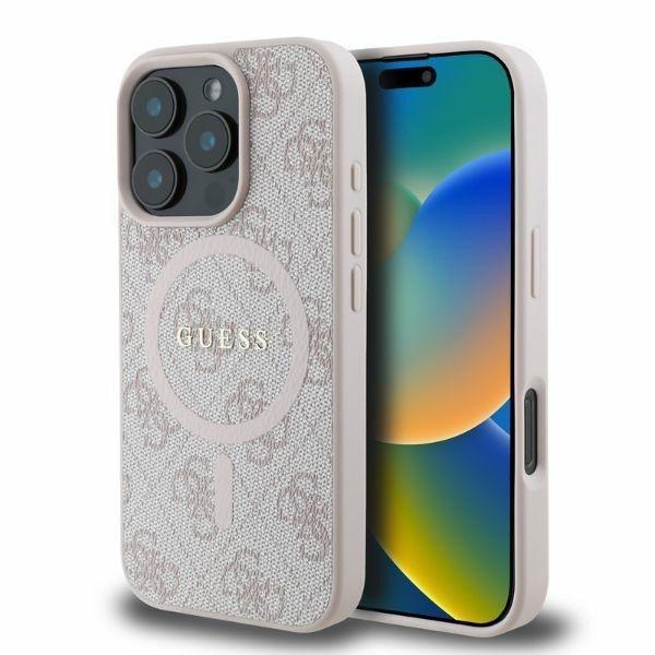 Guess GUHMP16XG4GFRP 4G Ring Classic Logo MagSafe keménytok iPhone 16 Pro Max -
rózsaszín