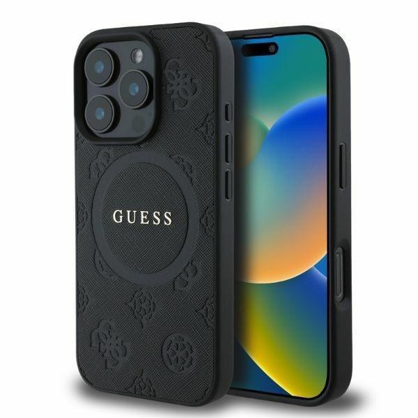 Guess GUHMP16XPSAPSMEK MagSafe Safiano Peony Classic Logo keménytok iPhone 16
Pro Max - fekete