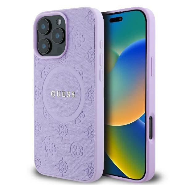 Guess GUHMP16XPSAPSMEU Saffiano Peony Classic Logo MagSafe keménytok iPhone 16
Pro Max - lila