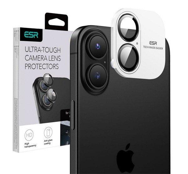 ESR kameravédő üveg (9H) FEKETE Apple iPhone 16 Plus, iPhone 16