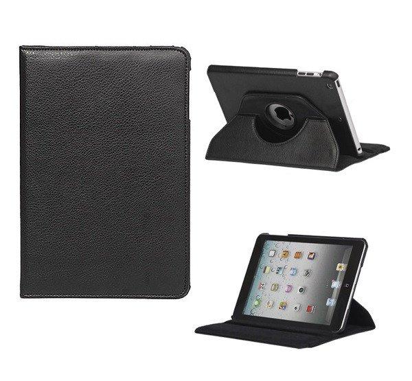 Tok álló, bőr hatású (FLIP, asztali tartó, 360°) FEKETE Apple IPAD mini
3, IPAD mini 2 , IPAD mini