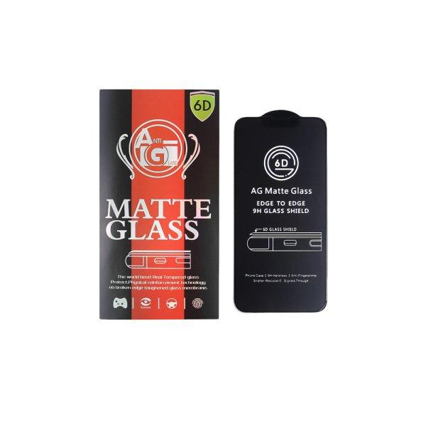 6D matt edzett üveg fekete szegéllyel iPhone 12 Mini