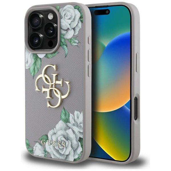 Guess GUHCP16XPGROP4MU Grained Roses Big 4G Logo tok iPhone 16 Pro Max - fáradt
lila