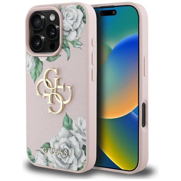 Guess GUHCP16XPGROP4MP Grained Roses Big 4G Logo tok iPhone 16 Pro Max -
rózsaszín