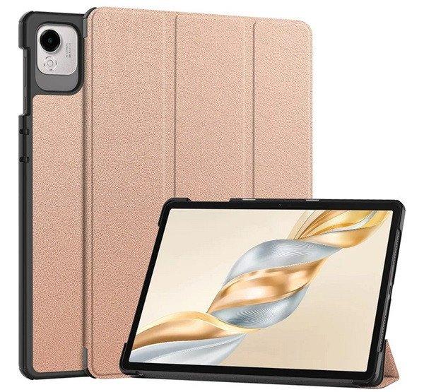 Tok álló, bőr hatású (aktív FLIP, oldalra nyíló, TRIFOLD, asztali
tartó) ROZÉARANY Honor Pad X9a