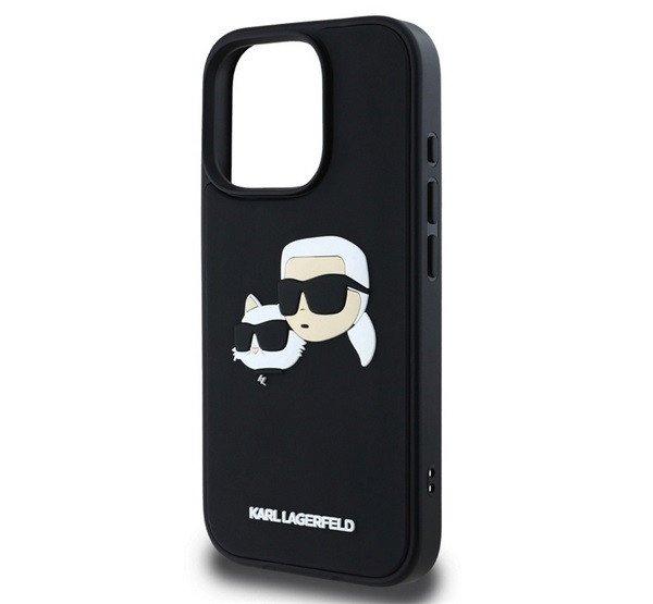 KARL LAGERFELD 3D RUBBER DOUBLE HEADS szilikon telefonvédő (ütésállóság,
3D) FEKETE Apple iPhone 16 Pro