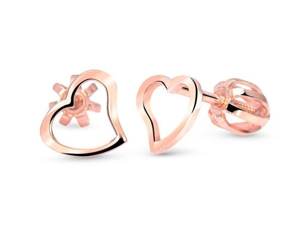 Cutie Jewellery Rózsaarany szív fülbevaló C2760-30-X-4