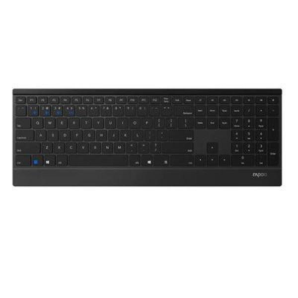 RAPOO 192504, MULTIMODE "E9500M" BLUETOOTH + 2,4GHZ BILLENTYŰZET,
FEKETE