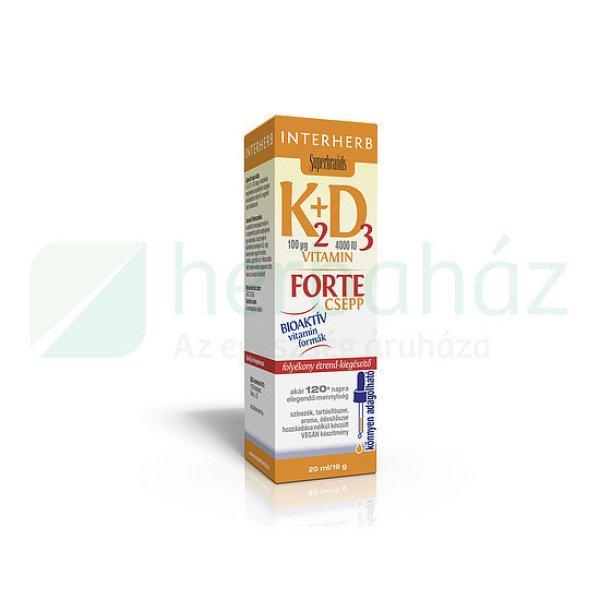 Interherb K2+D3 Vitamin Forte Csepp 20Ml