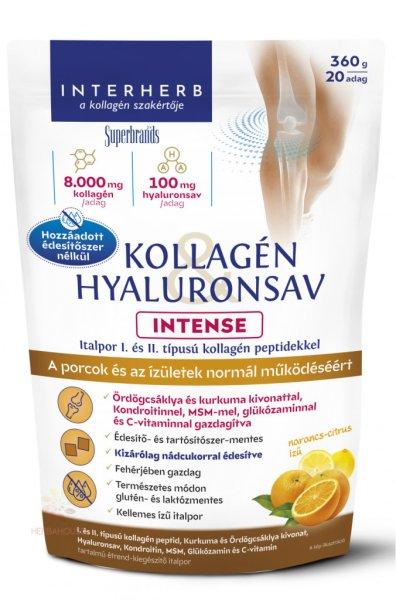 Interherb Kollagén&Hyaluronsav Intense Porcépítő Italpor Nádcukorral
Narancs Ízű 360G